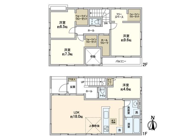 流山市三輪野山1丁目 新築戸建 4号棟 間取図(平面図) 流山市三輪野山1丁目 新築戸建 4号棟 間取図(平面図)