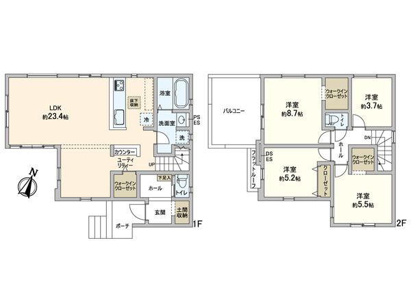 松戸市根木内 新築戸建 間取図(平面図) 松戸市根木内 新築戸建 間取図(平面図)