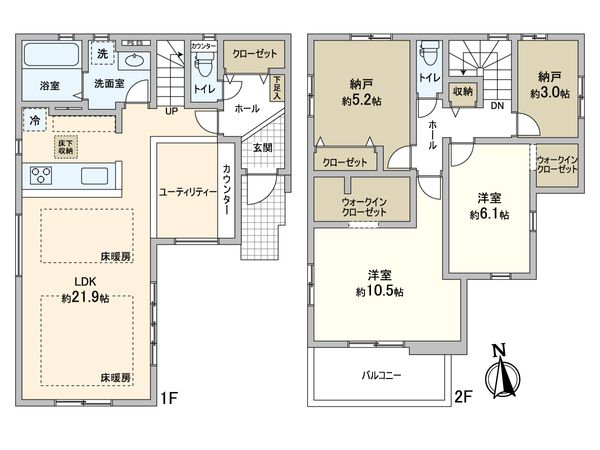 流山市南流山7丁目 新築戸建 1号棟 間取図(平面図) 流山市南流山7丁目 新築戸建 1号棟 間取図(平面図)