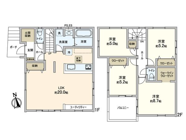 松戸市西馬橋4丁目 新築戸建 間取図(平面図) 松戸市西馬橋4丁目 新築戸建 間取図(平面図)