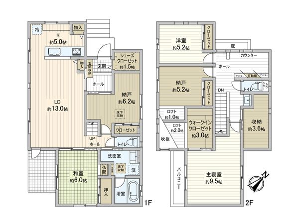 流山市西平井2丁目 戸建 間取図(平面図) 流山市西平井2丁目 戸建 間取図(平面図)