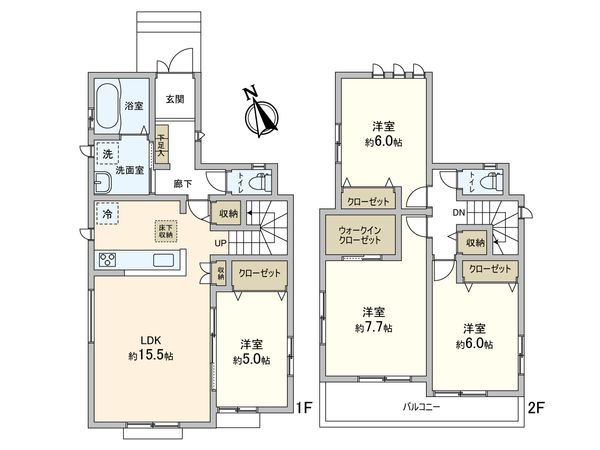 松戸市西馬橋広手町 新築戸建 A号棟 間取図(平面図) 松戸市西馬橋広手町 新築戸建 A号棟 間取図(平面図)