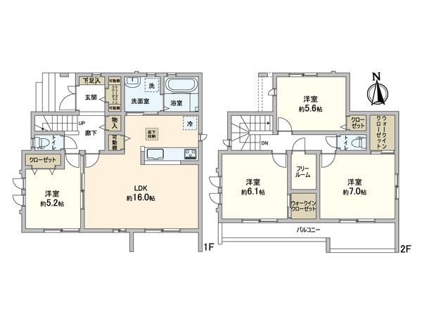松戸市平賀 新築戸建 1号棟 間取図(平面図) 松戸市平賀 新築戸建 1号棟 間取図(平面図)