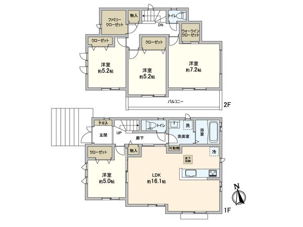 松戸市小金原4丁目 新築戸建 1号棟 間取図(平面図) 松戸市小金原4丁目 新築戸建 1号棟 間取図(平面図)