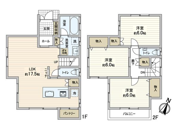 松戸市六高台4丁目 戸建 間取図(平面図) 松戸市六高台4丁目 戸建 間取図(平面図)