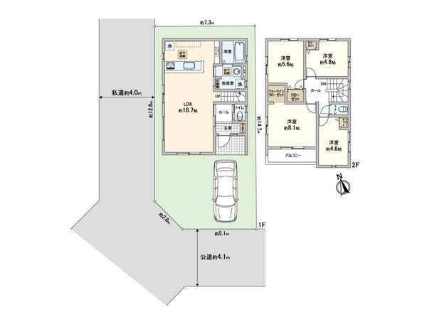 松戸市西馬橋4丁目 新築戸建 間取図(平面図)