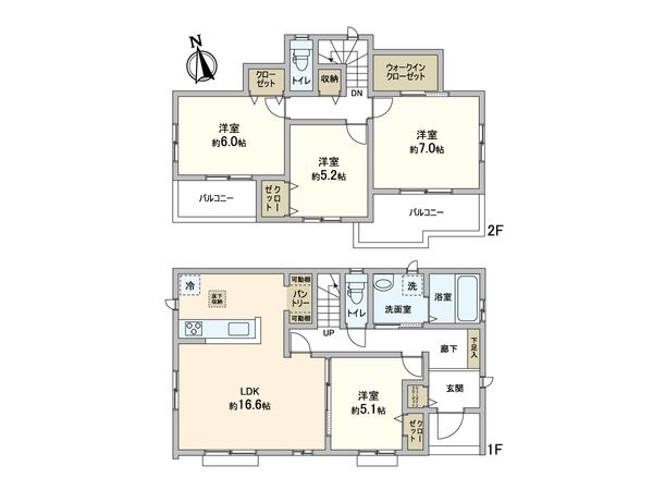松戸市新松戸6丁目 新築戸建 C号棟 間取図(平面図)