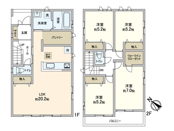 松戸市小金原5丁目 新築戸建 D号棟 間取図(平面図) 松戸市小金原5丁目 新築戸建 D号棟 間取図(平面図)