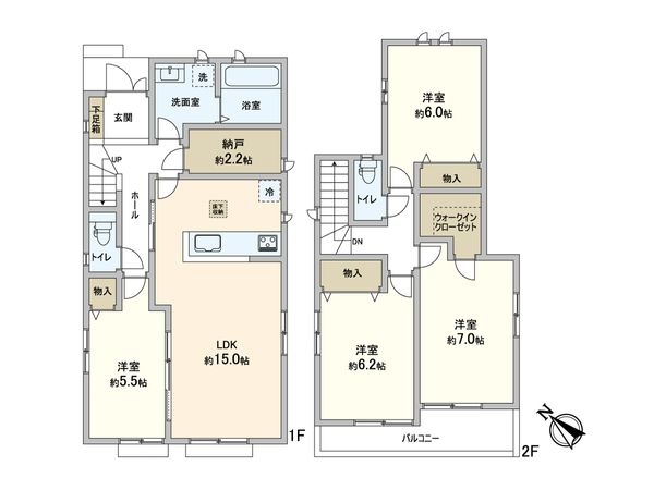 松戸市小金原5丁目 新築戸建 C号棟 間取図(平面図) 松戸市小金原5丁目 新築戸建 C号棟 間取図(平面図)