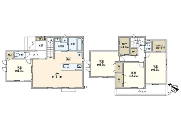 松戸市小金原5丁目 新築戸建 B号棟 間取図(平面図) 松戸市小金原5丁目 新築戸建 B号棟 間取図(平面図)