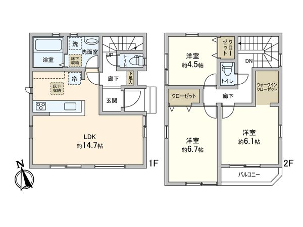 松戸市西馬橋2丁目 新築戸建 間取図(平面図)