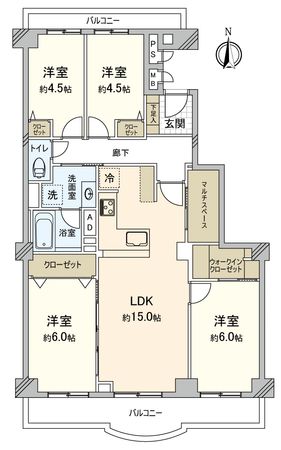 サンライトパストラル五番街 A棟 間取図(平面図) 間取図(平面図)