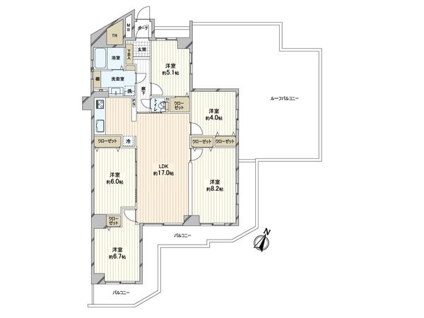 ラミーユ松戸ハイライズ2号棟 ヴィラージュ棟 間取図(平面図)