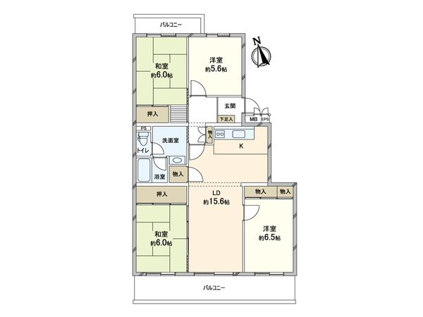 新松戸ユーカリパークハウス B棟 間取図(平面図)