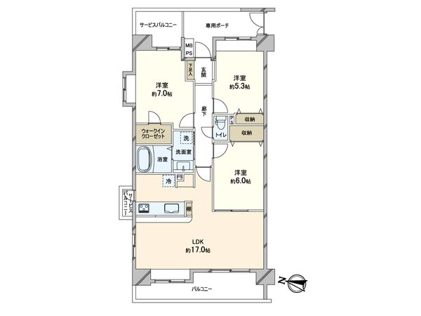 エフローレ新三郷216 間取図(平面図) 間取図(平面図)