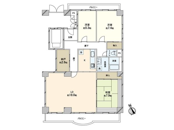 サンライトパストラル六番街 A棟 間取図(平面図) サンライトパストラル六番街 A棟 間取図(平面図)