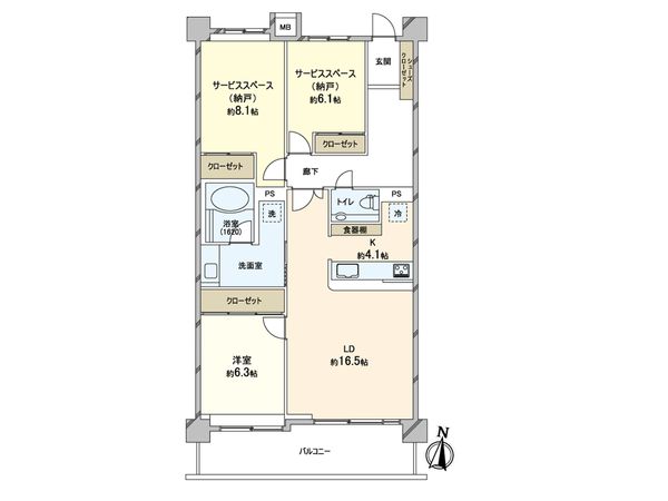 リリファ松戸 A棟 間取図(平面図)