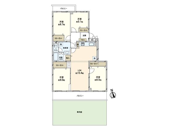新松戸ユーカリパークハウス B棟 間取図(平面図)