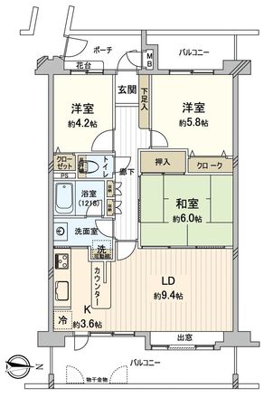 グリーンコーポ平和台 間取図(平面図) グリーンコーポ平和台 間取図(平面図)