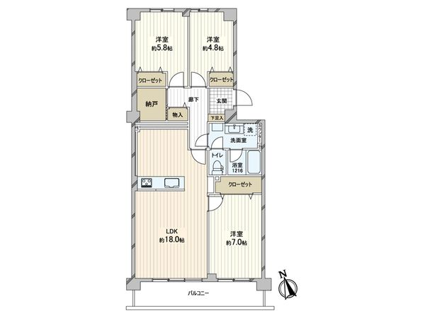 コープ野村南流山壱番街 2号棟 間取図(平面図) 間取図(平面図)