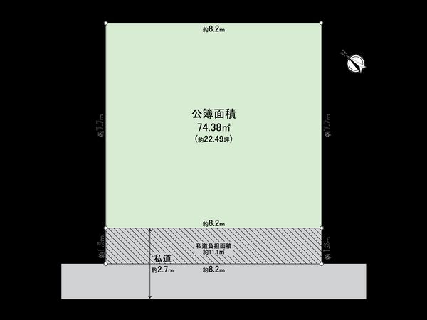 中央区月島4丁目 古家付き土地 区画図