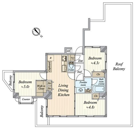 ワコー月島マンション 間取図(平面図)