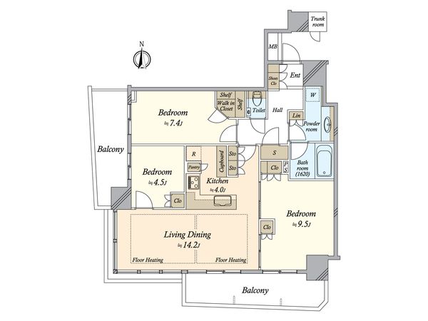 パークタワー晴海 間取図(平面図) パークタワー晴海 間取図(平面図)
