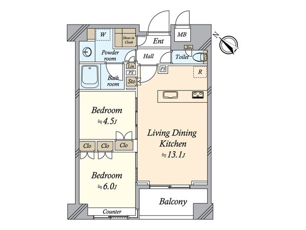 THEパームス月島ルナガーデン 間取図(平面図) 間取図(平面図)