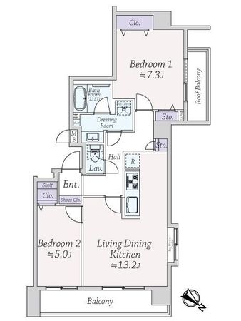 スカール築地 間取図(平面図)