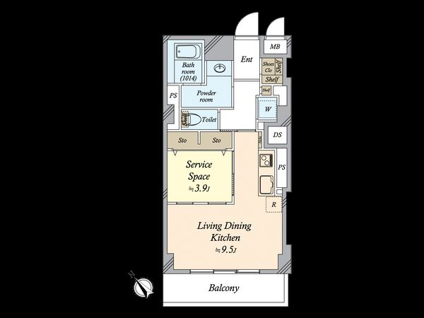 シャンボール第二築地 間取図(平面図)