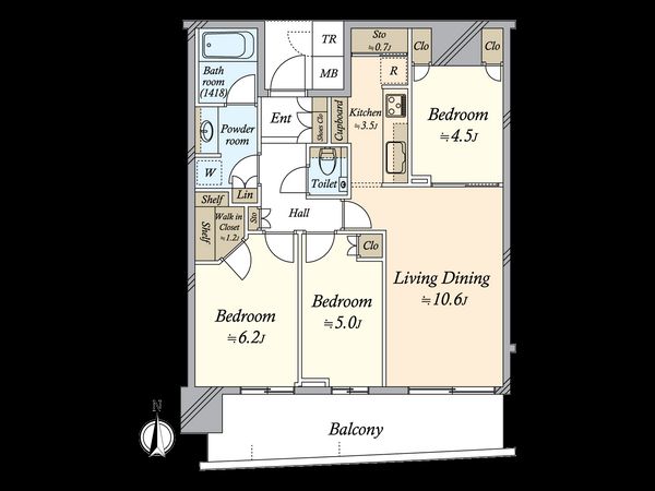 パークタワー晴海 間取図(平面図) 間取図(平面図)