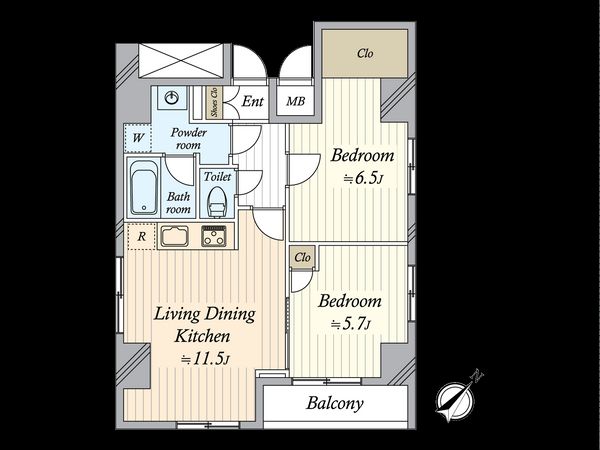 プレール・ドゥーク月島Ⅱ 間取図(平面図) プレール・ドゥーク月島Ⅱ 間取図(平面図)