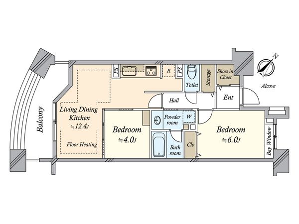クレストフォルム月島サウススクエア 間取図(平面図)