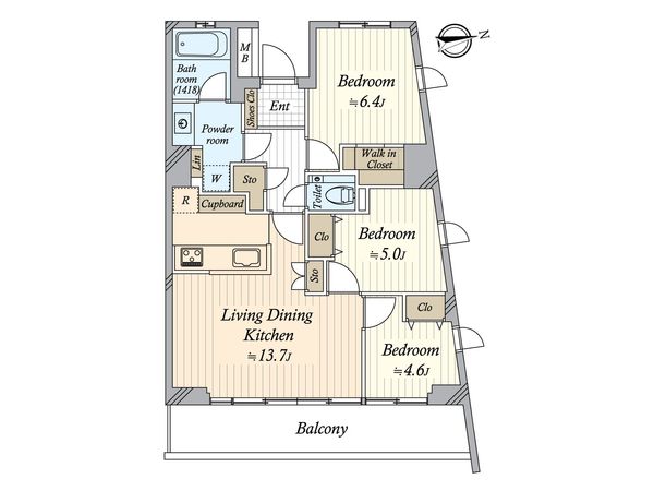 パークシティ中央湊 ザレジデンス 間取図(平面図)