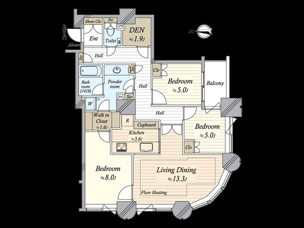 センチュリーパークタワー 間取図(平面図)