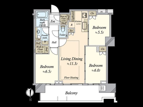 HARUMI FLAG PARK VILLAGE T棟 間取図(平面図) HARUMI FLAG PARK VILLAGE T棟 間取図(平面図)