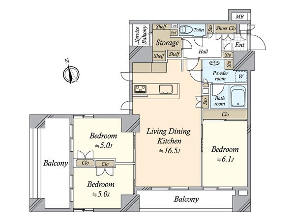 アスコットパーク東京八丁堀 間取図(平面図)