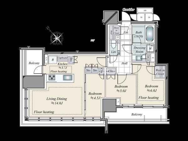 ブランズ愛宕虎ノ門 間取図(平面図)