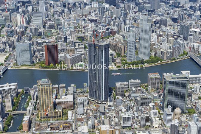 グランドシティタワー月島 航空写真