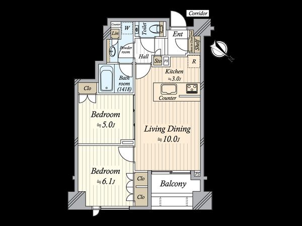 シティハウス月島ステーションコート 間取図(平面図)