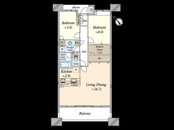 クレストフォルム月島サウススクエア 間取図(平面図) 間取図(平面図)