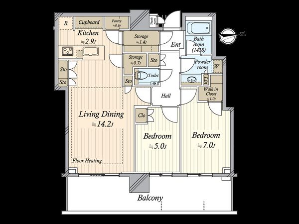 パークシティ中央湊 ザタワー 間取図(平面図)