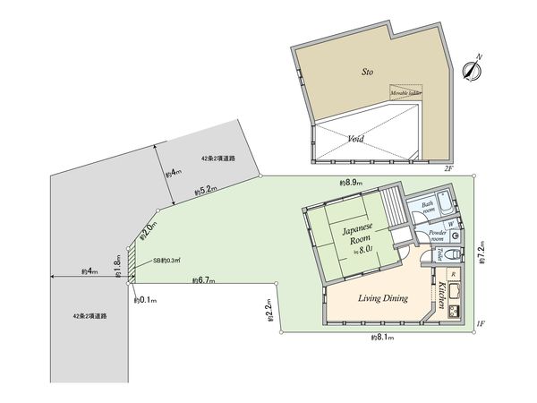 港区白金二丁目戸建 間取図(平面図)