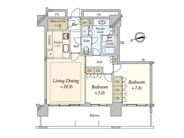 パークタワー品川ベイワード 間取図(平面図) パークタワー品川ベイワード 間取図(平面図)