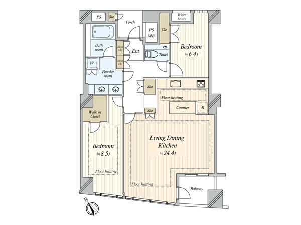 品川Vタワー タワー棟 間取図(平面図)