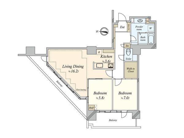コスモポリス品川 間取図(平面図)