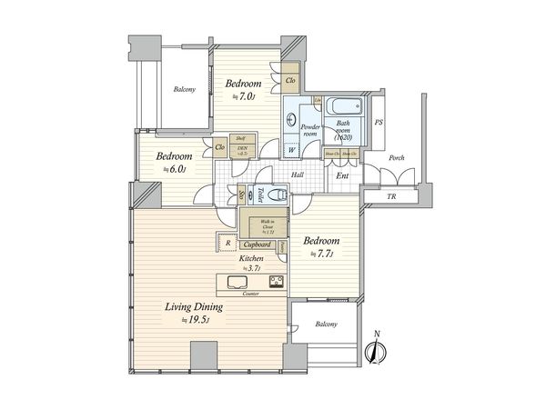 ワールドシティタワーズ キャピタルタワー 間取図(平面図) 間取図(平面図)