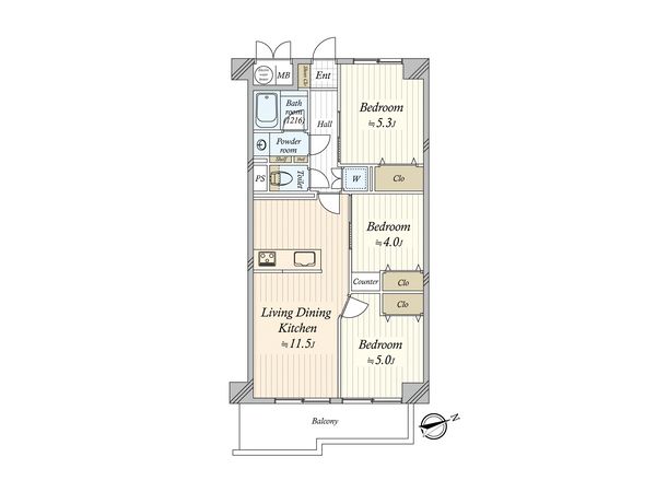 ライオンズマンション東品川 間取図(平面図) 間取図(平面図)
