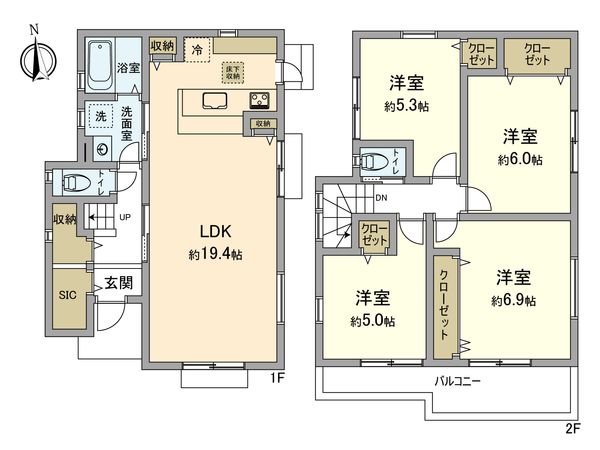 建物プラン例 (間取り図)
