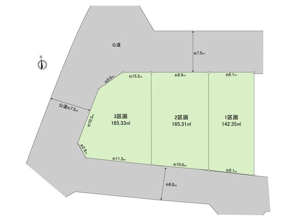 中川4丁目土地 1区画 全体区画図